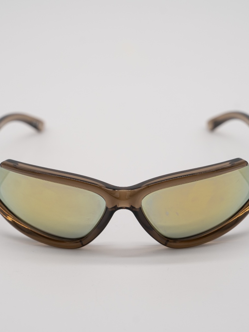 Balenciaga Side Xpander Cat Eye Sunglasses BB0289S Shield Frame Brown
